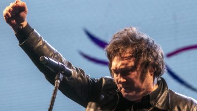 Kemi Badenoch speaking to Latin American investors, discussing support for Javier Mileis Falkland Islands economic strategy