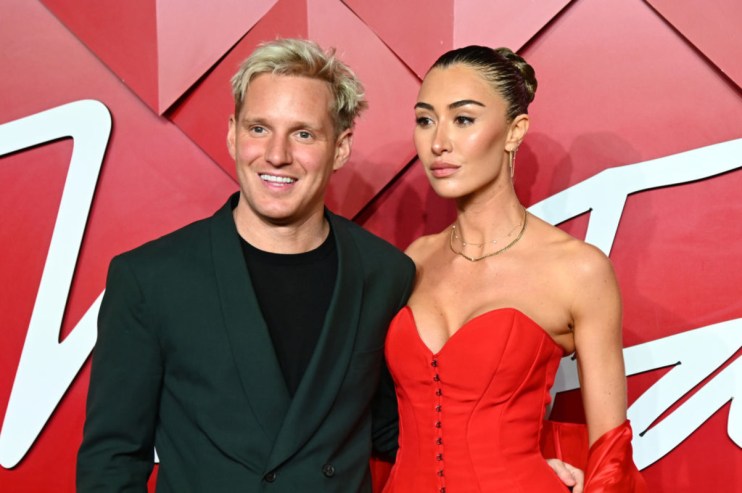 Candy Kittens co-founder Jamie Laing and wife Sophie Habboo attend The Fashion Awards 2024 presented by Pandora at the Royal Albert Hall in December 2024 in London. (Photo by Joe Maher/Getty Images for BFC)