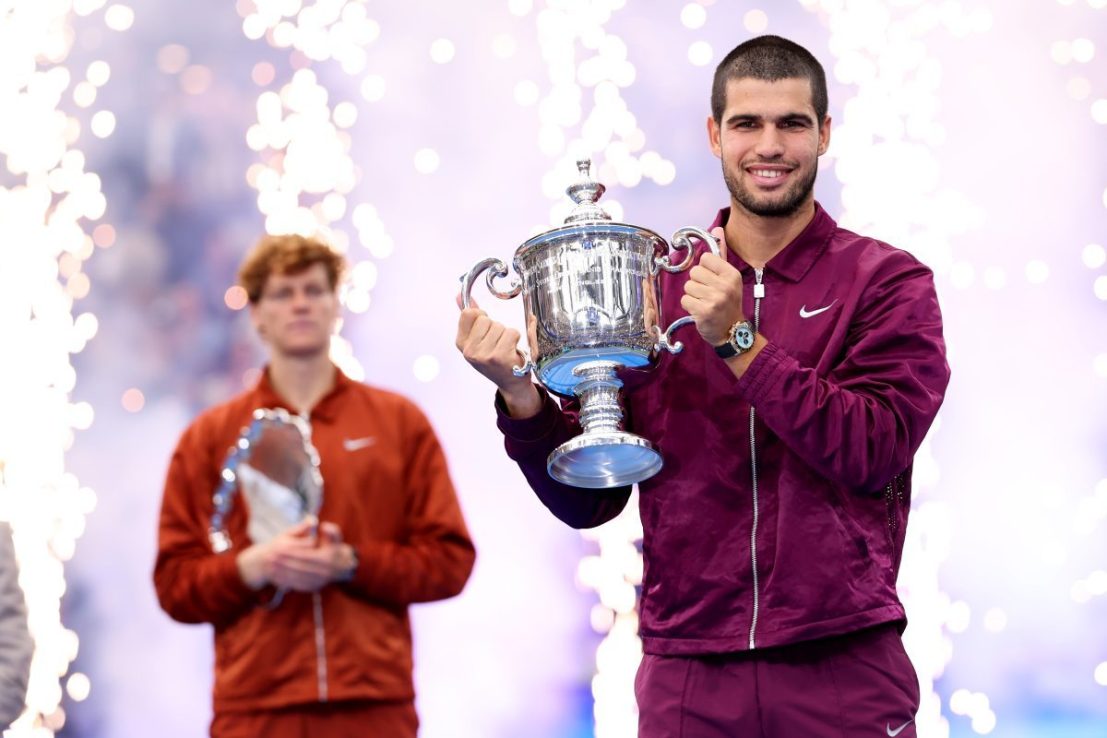 Carlos Alcaraz beat Jannik Sinner in their fifth final meeting this season
