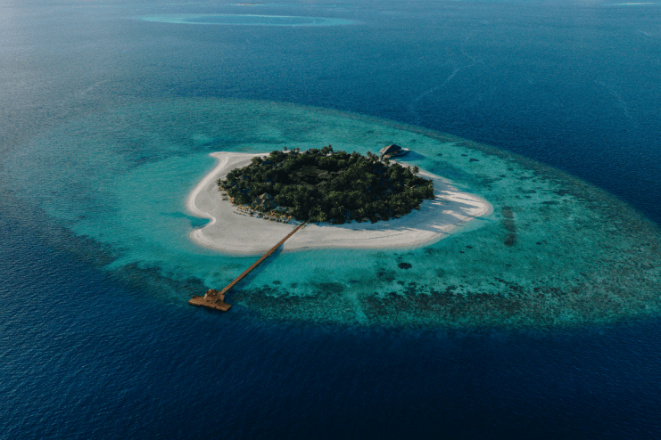 The Banyan Tree in the Maldives, which occupies its own very walkable island