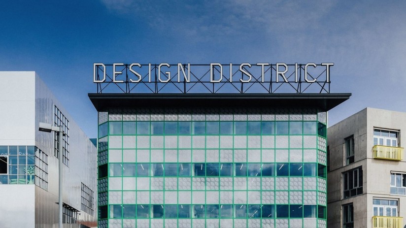 Design District view by Taran Wilkhu showcasing urban architecture, modern design elements, and vibrant cityscape features.