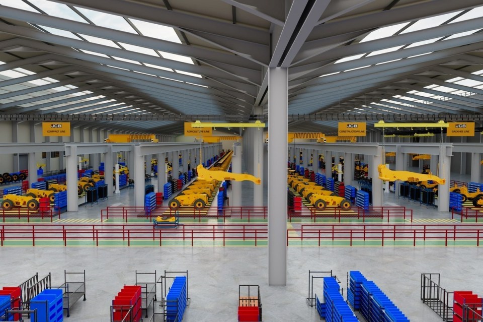 JCB World HQ under $100 million renovation, showcasing construction activity and modern architectural developments.