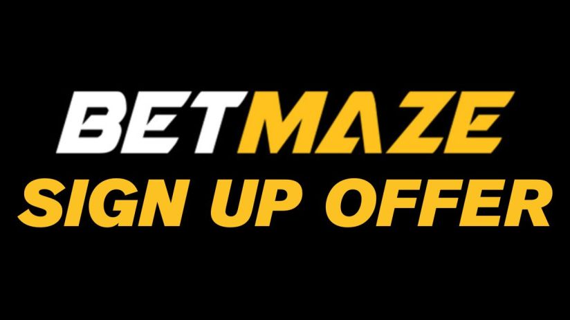 Betmaze sign up offer details with promotional graphics highlighting exclusive bonuses for new users on a business website
