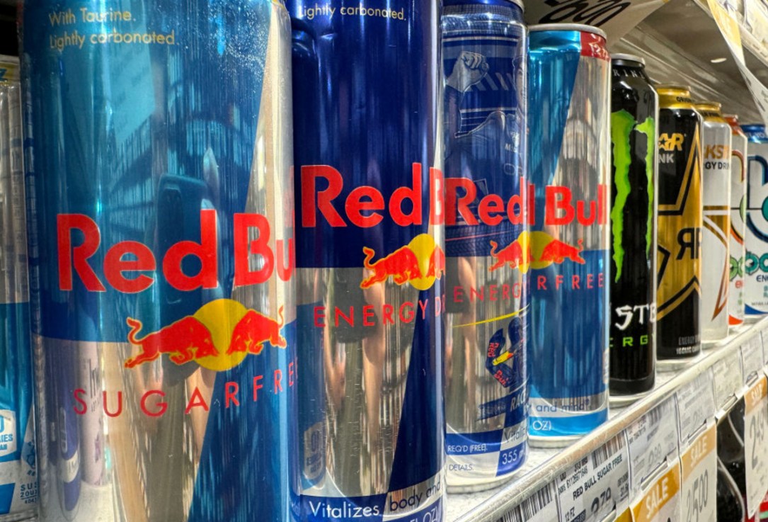 Sales of Red Bull energy drinks increased to a record high in the UK in 2024. (Photo Illustration by Justin Sullivan/Getty Images)