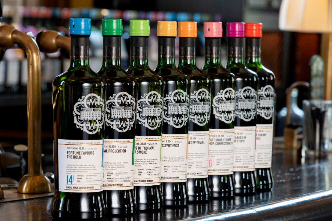 The colour-coded bottles of single malt Scotch whisky and tasting notes have been designed to remind drinkers of “things we take for granted.”