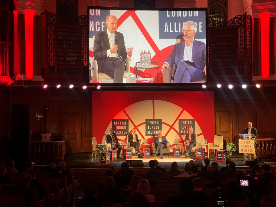 Cityscape view from Panel 2, showcasing urban architecture, bustling streets, and vibrant city life in the general category.