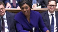 Kemi Badenoch addressing the House of Commons amid tense Budget discussions, criticizing Rachel Reeves fiscal policies