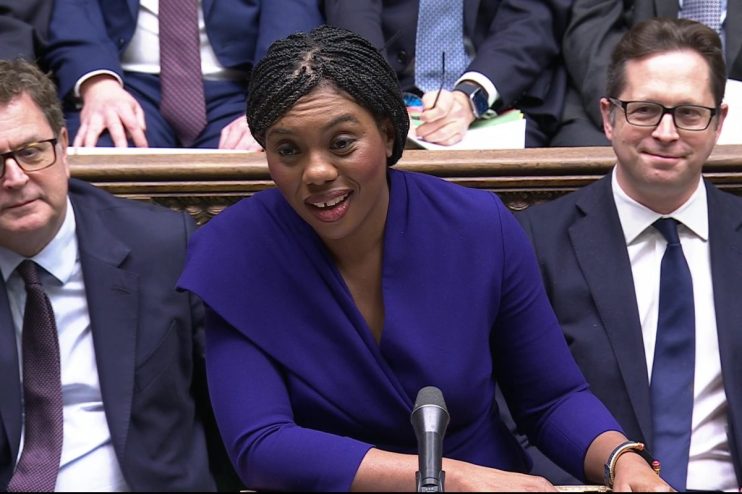 Kemi Badenoch addressing the House of Commons amid tense Budget discussions, criticizing Rachel Reeves fiscal policies