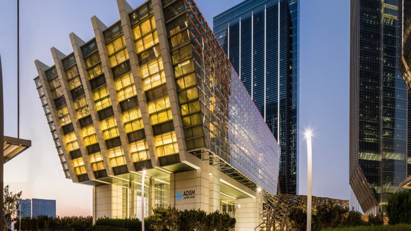 Rebranded 1ADGM building exterior showcasing modern architecture and updated design elements in a business district