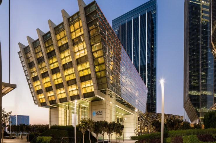 Rebranded 1ADGM building exterior showcasing modern architecture and updated design elements in a business district