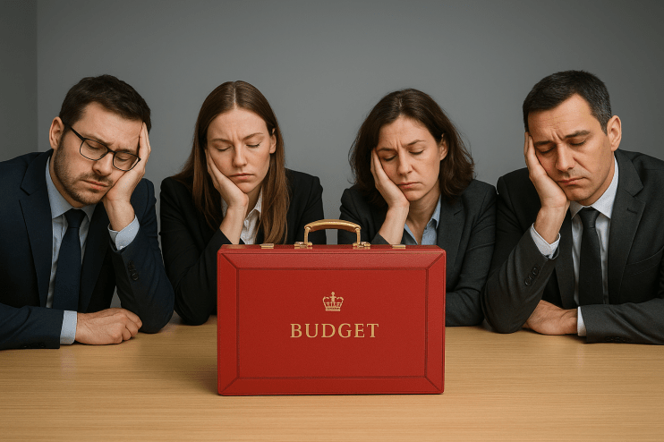 Government officials reviewing budget documents in a meeting room, discussing financial strategies amidst economic challenges