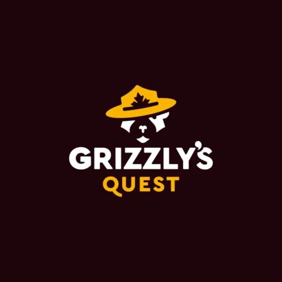 Grizzlys Quest Casino Logo featuring a bear and playing cards on a vibrant background, representing a premier gaming desti...