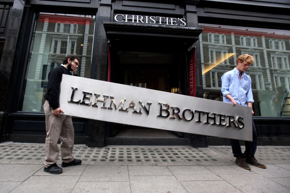 Lehman Brothers building facade with prominent logo, symbolizing the institutions historical significance in global finance