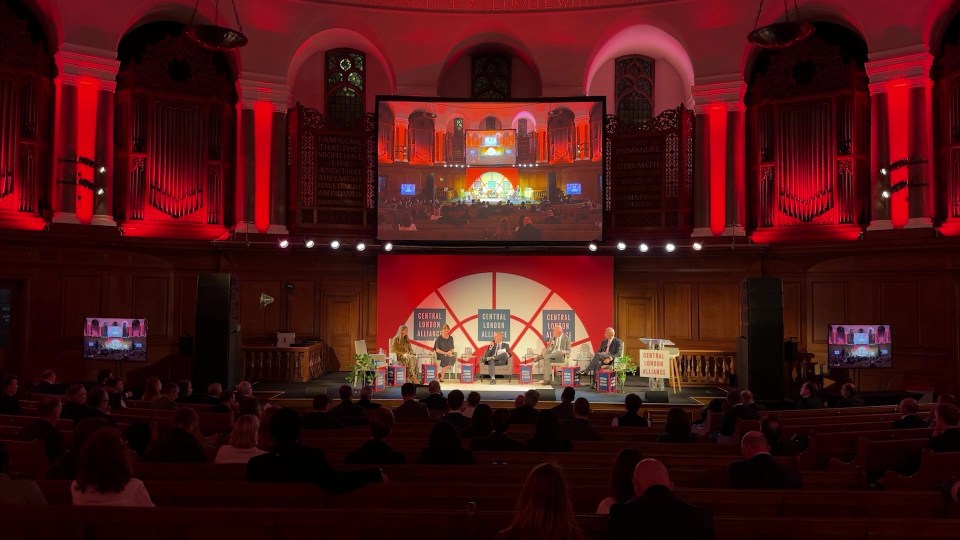 Skyline of London showcasing iconic landmarks and construction cranes symbolizing growth opportunities and challenges.