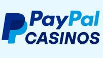 PayPal logo prominently displayed next to casino chips and playing cards, highlighting online gambling payment options.