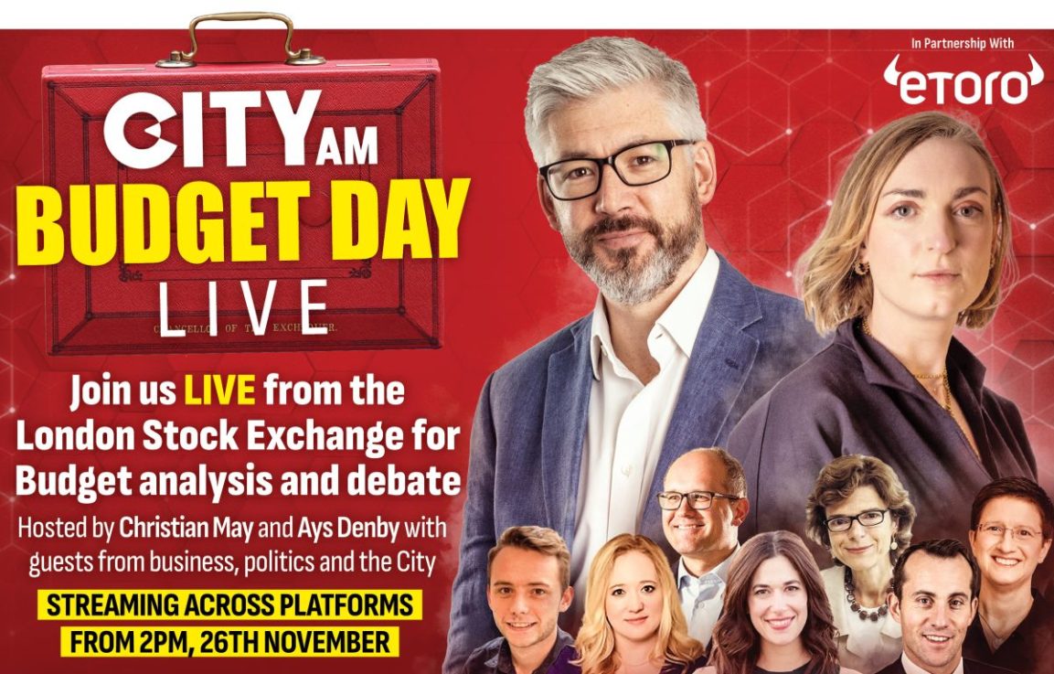 The show will also be streamed across City AM‘s social channels.