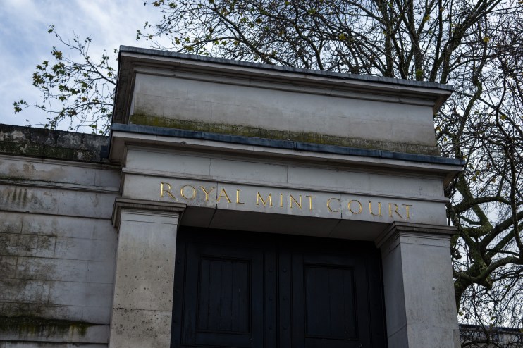 Exterior view of the China Embassy near the Royal Mint, showcasing diplomatic architecture and surrounding landmarks.