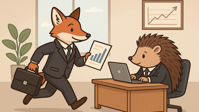 Fox and hedgehog in a natural setting, highlighting animal interaction and wildlife behavior for a general news audience.