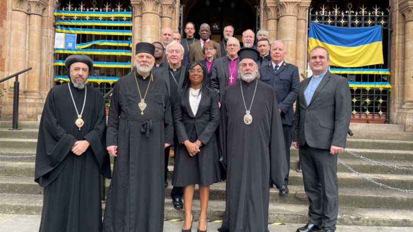 Ukrainian cathedrals intricate architecture during a high-profile visit, highlighting cultural and historical significance
