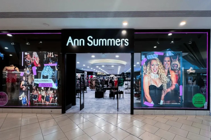 Ann Summers store entrance at Lakeside Shopping Centre showcasing lingerie and fashion displays