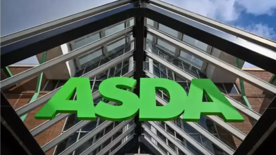 Asda House sign on a building exterior, representing the companys headquarters and corporate presence.