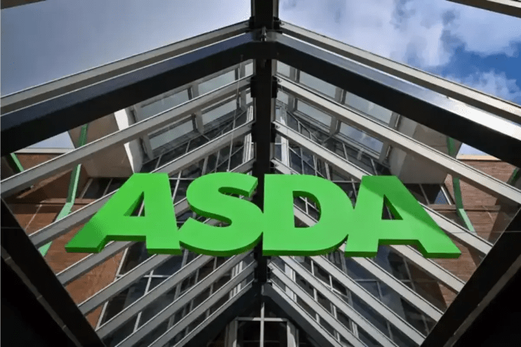 Asda House sign on a building exterior, representing the companys headquarters and corporate presence.