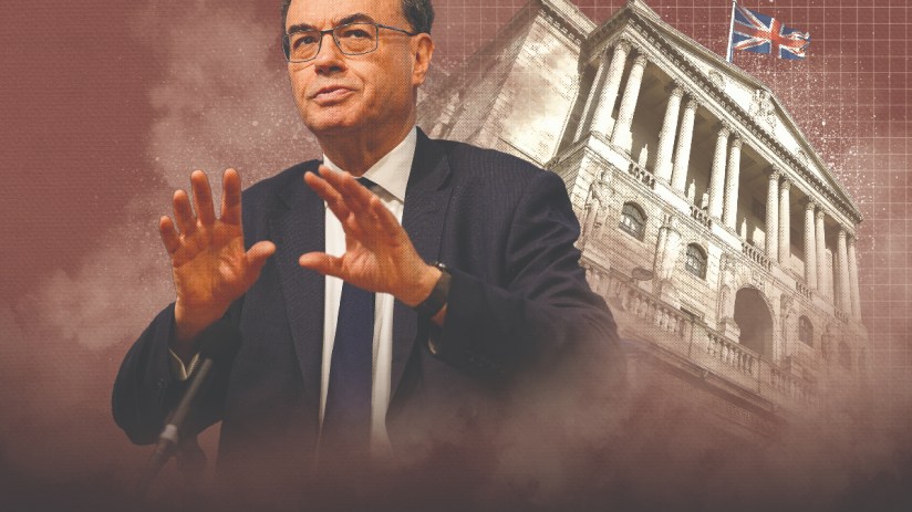 Bank of England Governor Andrew Bailey addressing financial stability concerns at a press conference