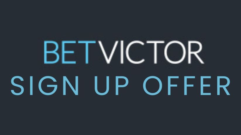 BetVictor sign-up offer promotional banner featuring exclusive bonuses for new users on betting platform