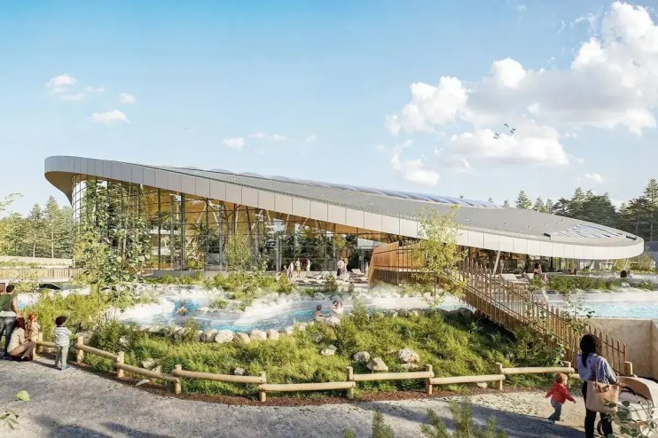 Center Parcs aerial view showcasing lush greenery, family-friendly accommodations, and recreational facilities.