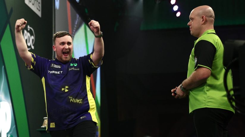 Breaking news scene with reporters, microphones, and cameras capturing a live event for a business news website audience