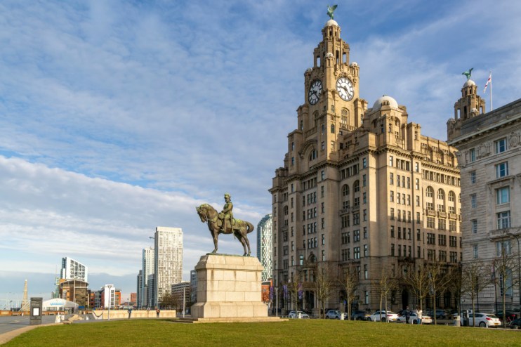 The Royal Liver building, Pier Head, Liverpool, England