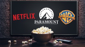 Netflix logo alongside Paramount and Warner Bros Discovery