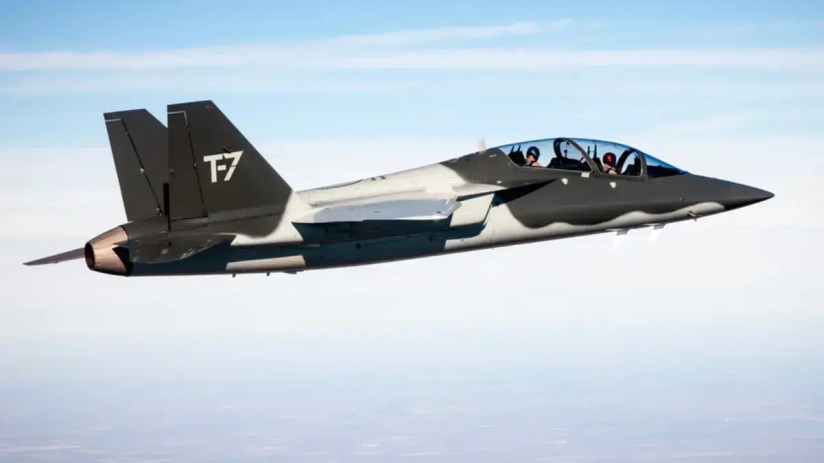 Boeing 7Air aircraft in flight, no visible Boeing logo, clear skies, emphasizing aviation industry advancements