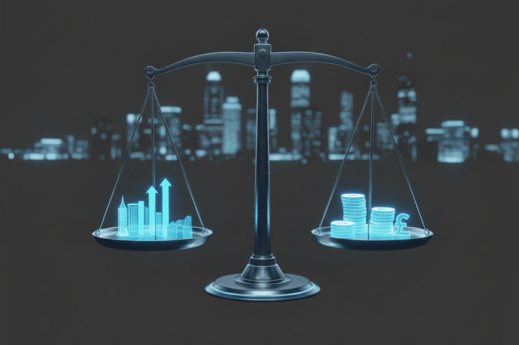 Scales of justice balanced, representing fairness and equality in the context of Gemini traits, symbolizing duality and ba...