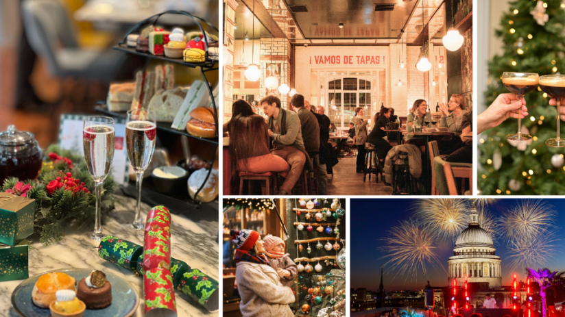 London cityscape featuring festive lights and holiday decorations in December 2025, highlighting seasonal events and attra...