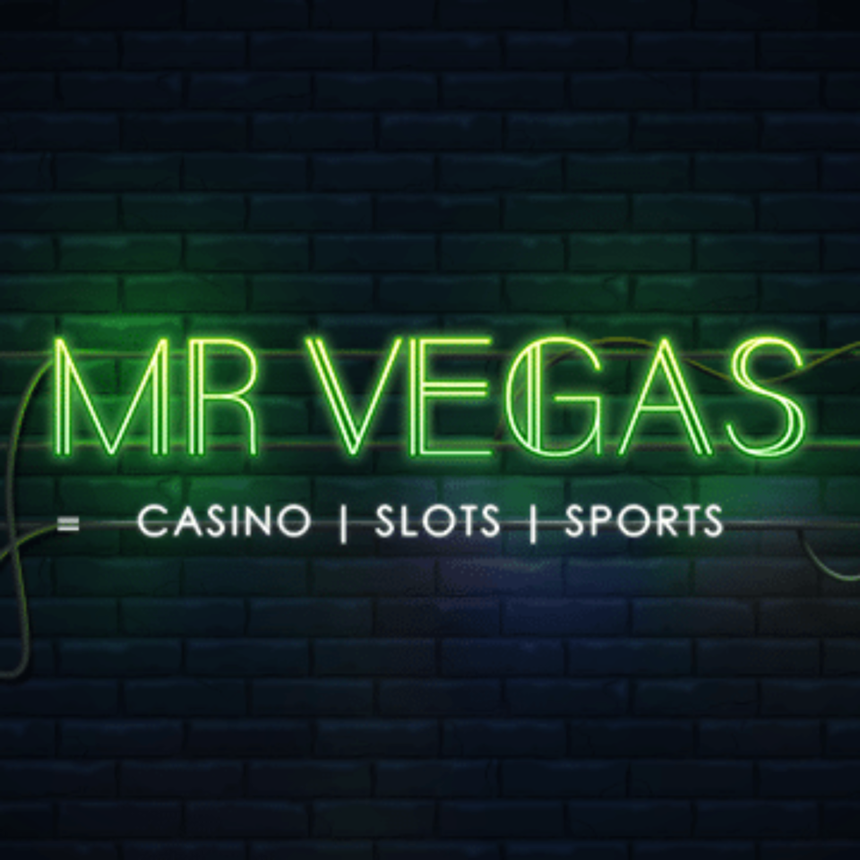 Mr Vegas logo featuring bold, colorful typography and distinctive design elements for brand identity on business website