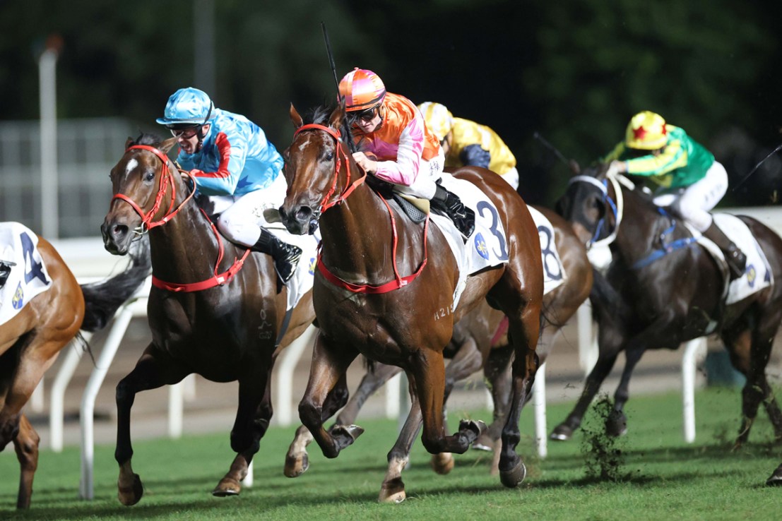 Helene Feeling (centre) won the Group Three January Cup earlier this year.