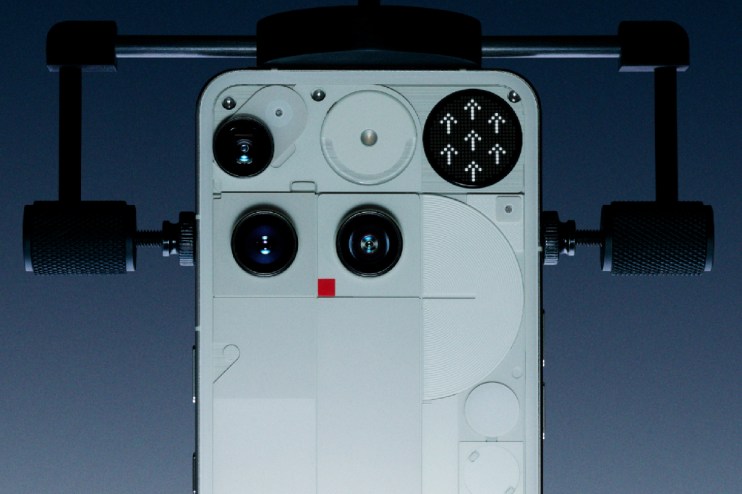 Nothing Phone showcasing sleek design and innovative features in a modern setting, highlighting advanced technology and ae...