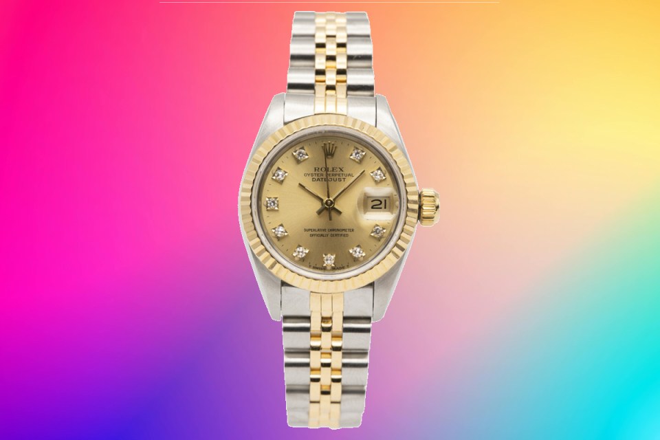 Rolex watch with intricate swirl design on dial, showcasing luxury craftsmanship and elegance in timepiece industry.
