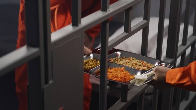 Prison meal tray featuring typical food items, highlighting quality and nutrition in correctional facility dining