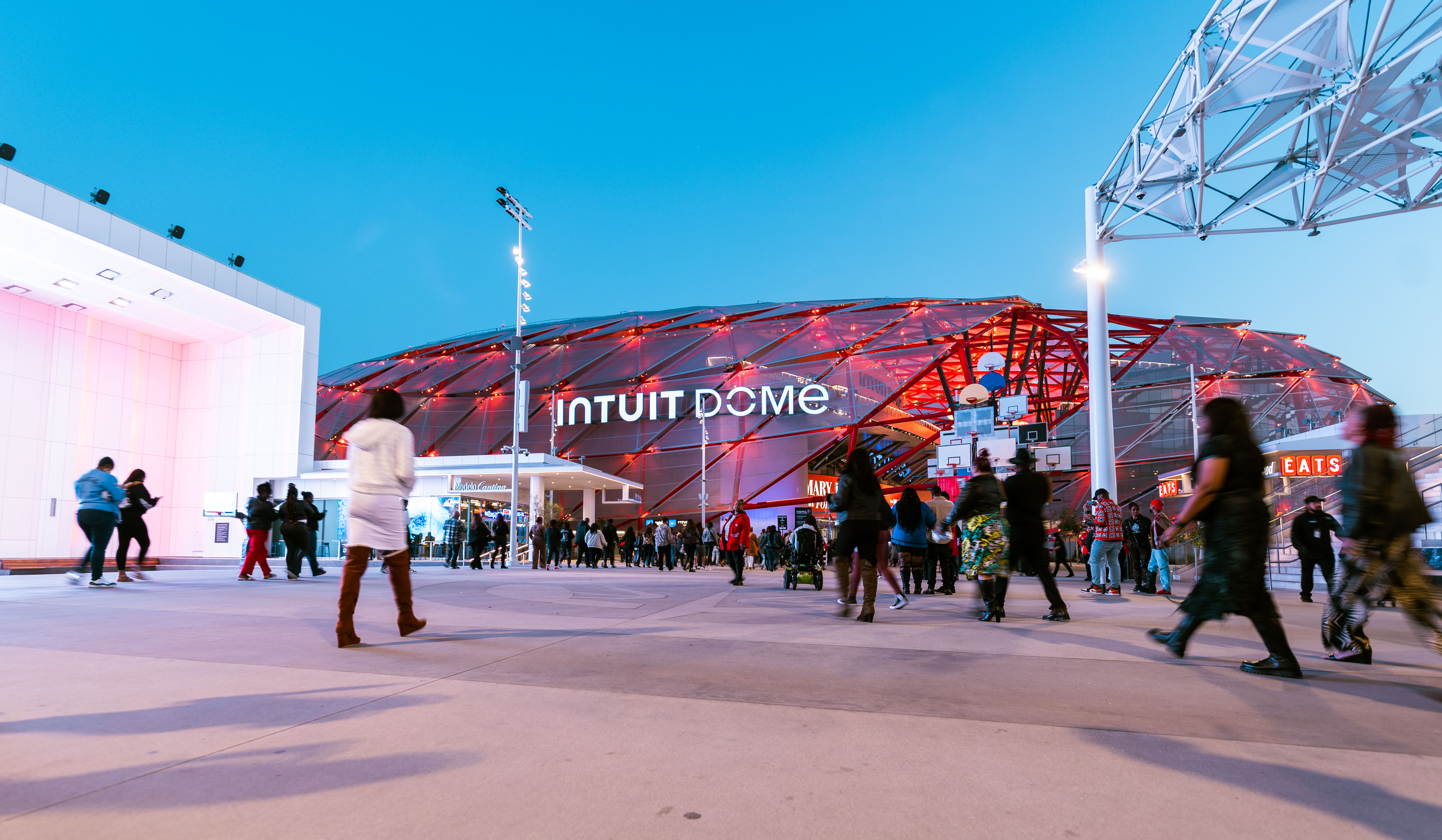 Intuit Dome construction site showcasing progress on the new state-of-the-art sports arena in Los Angeles