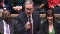 Keir Starmer debating during Prime Ministers Questions in the House of Commons, addressing political issues, UK Parliament