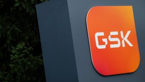 GSK logo displayed prominently, signifying the companys presence and relevance in the business and healthcare sectors.