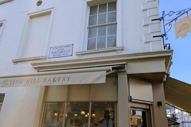 Sally Clarke at her Notting Hill bakery showcasing freshly baked artisanal breads and pastries on display