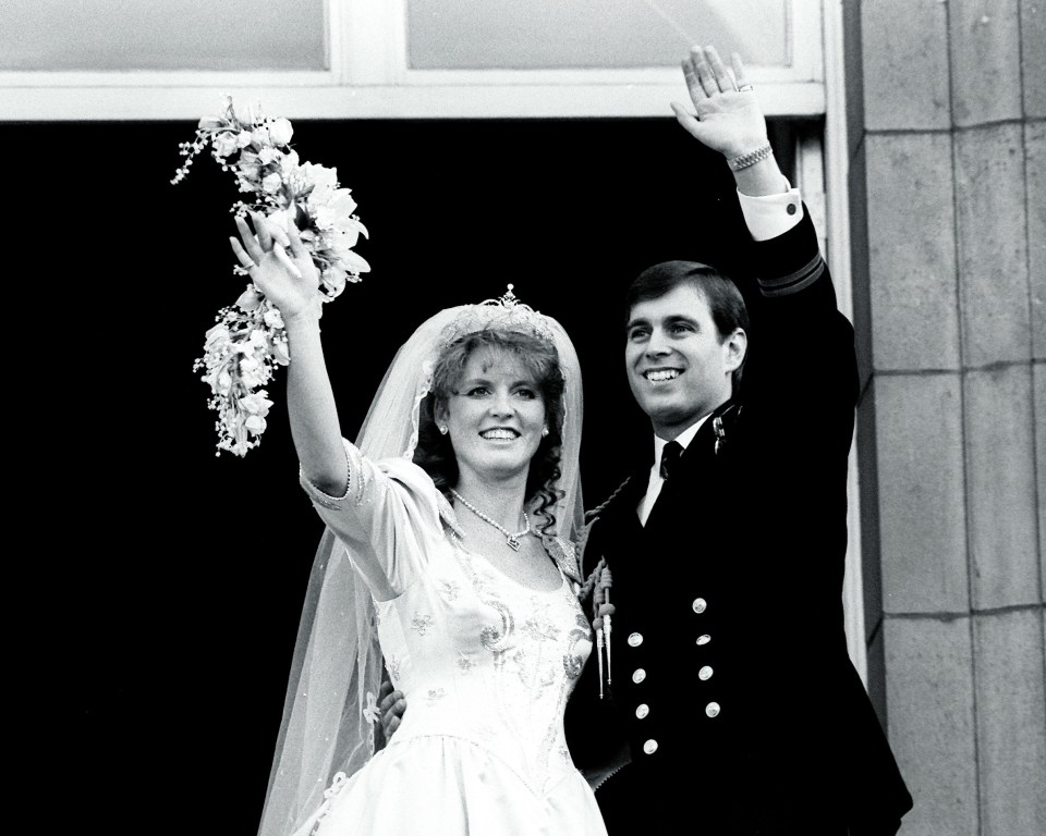 Sarah Ferguson holding a bouquet, highlighting a significant moment at a public event, conveying elegance and charm.