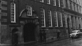 Barings Bank historical building exterior showcasing iconic architecture in a bustling financial district setting
