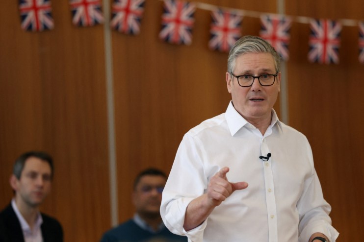 Keir Starmer addressing a crowd