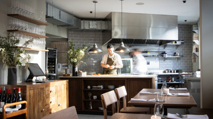 Gorse restaurants open kitchen showcasing chefs at work, highlighting culinary expertise, credit to photographer Will Barker