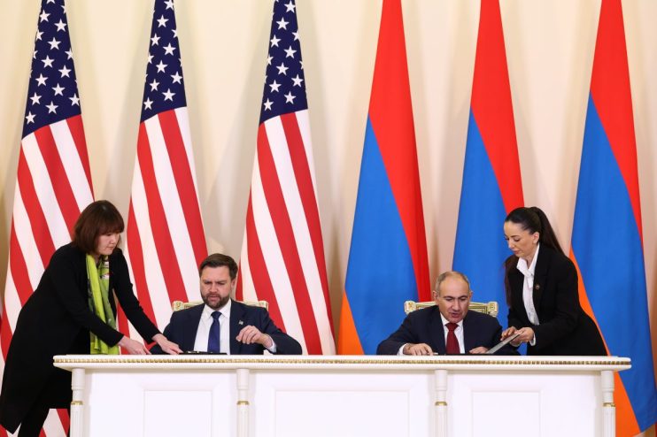 JD Vance visiting Armenia, engaging in discussions with local leaders, highlighting international diplomatic relations