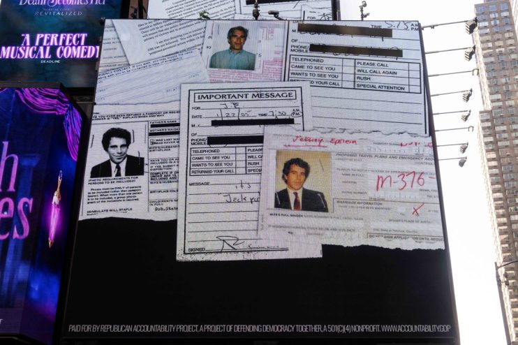 Jeffrey Epstein in courtroom setting, wearing a suit, with serious expression, illustrating legal proceedings context